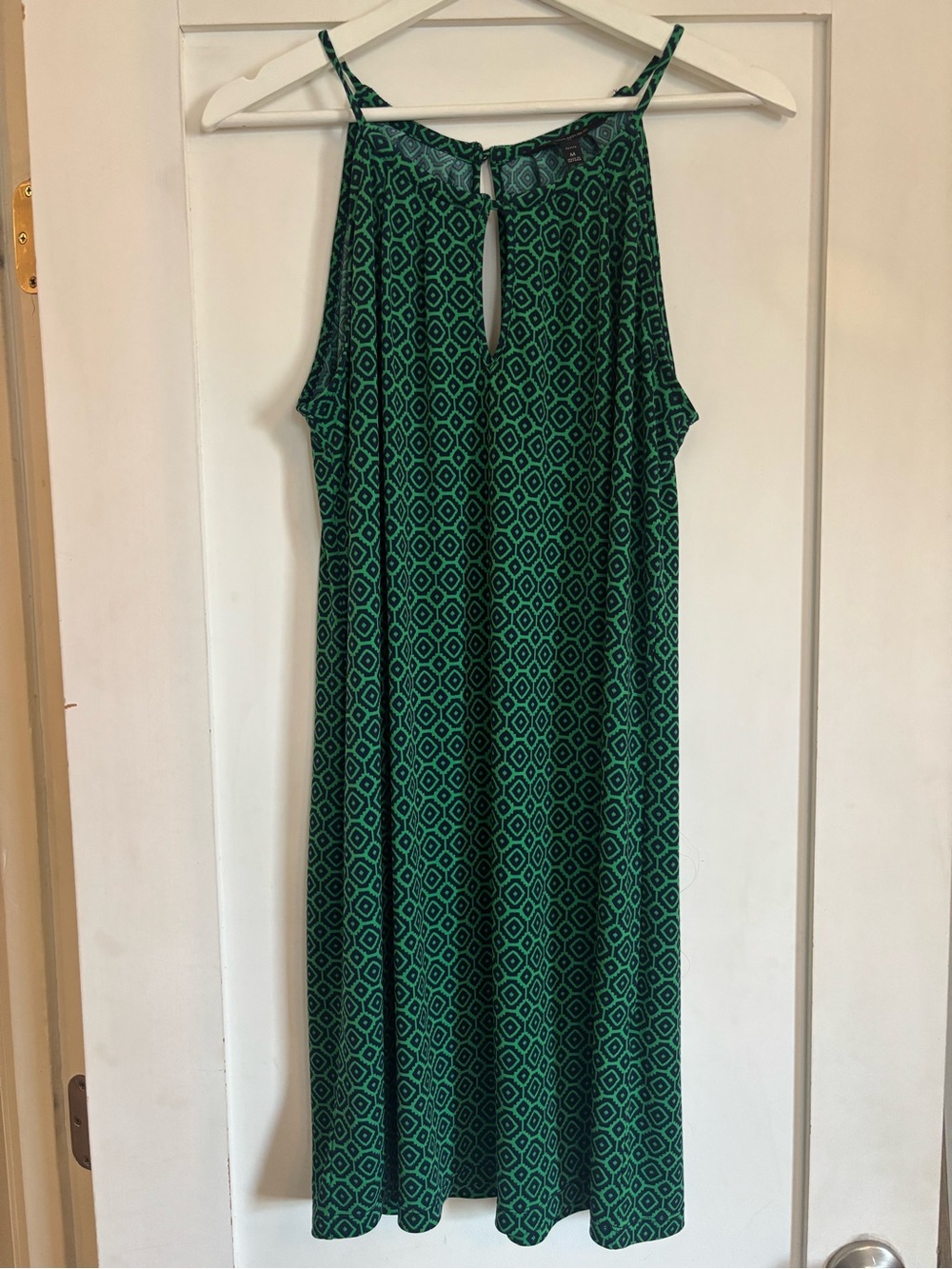 Banana Republic | Green Geometric Print Halter Dress